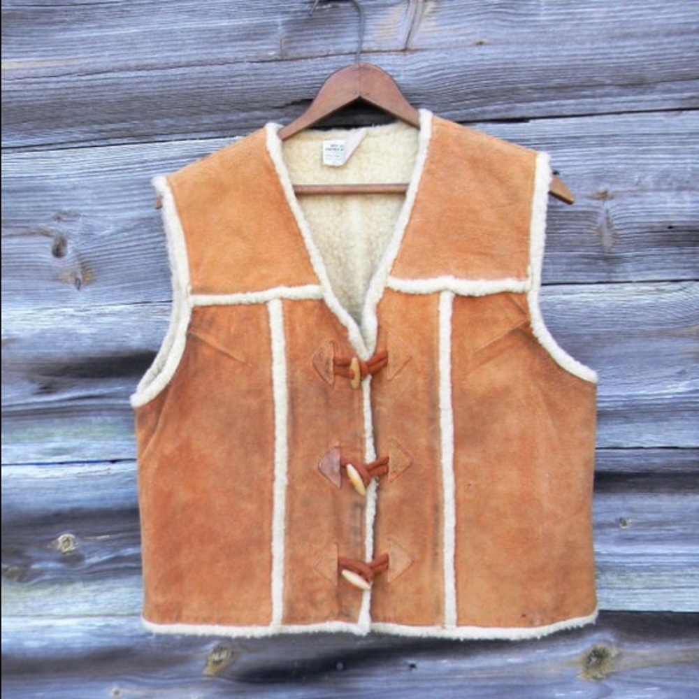 Vintage Sherpa Leather Vest